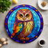 Millie The Little Owl Circular Glass Suncatcher Worktop Saver